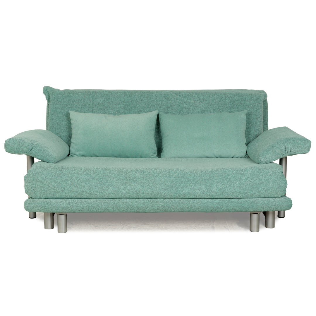 Canapé-lit trois places Ligne Roset Multy en tissu vert turquoise, housse neuve