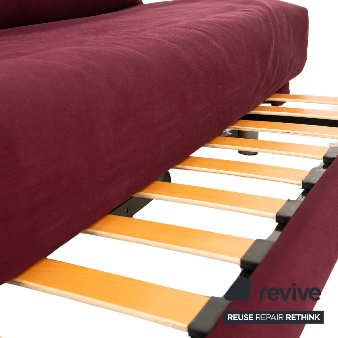 Ligne roset Multy tissu 3 places violet fonction manuelle fonction sommeil canapé canapé convertible