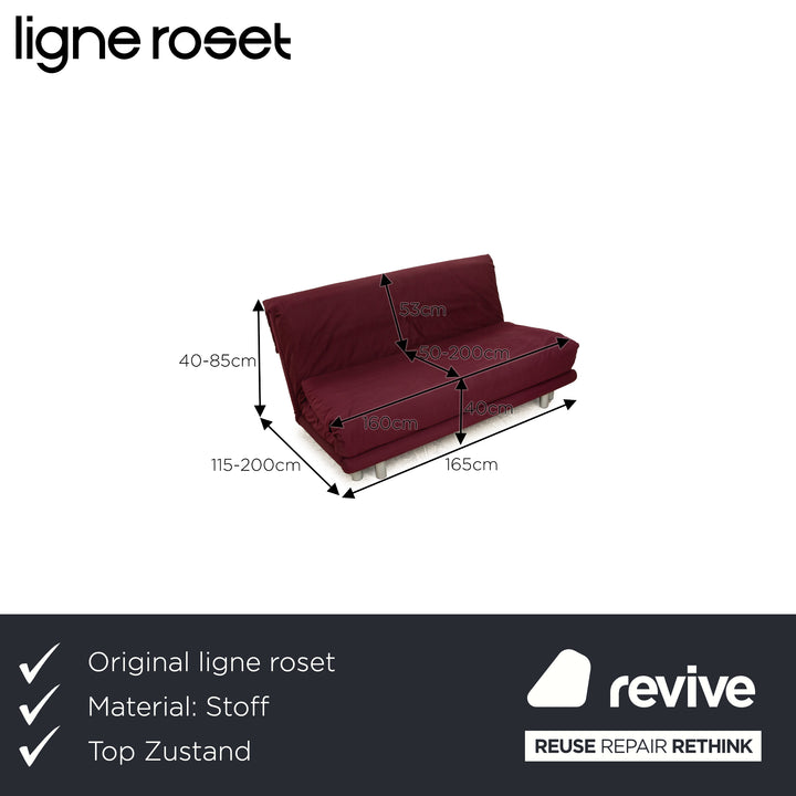 ligne roset Multy Stoff Dreisitzer Violett manuelle Funktion Schlaffunktion Sofa Couch Schlafsofa