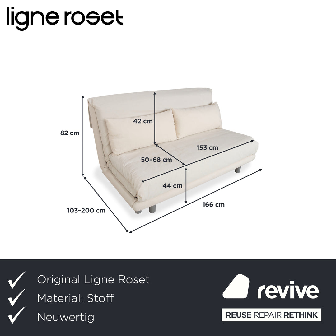 Ligne Roset Multy Stoff Dreisitzer Weiß Creme Schlafsofa Neubezug