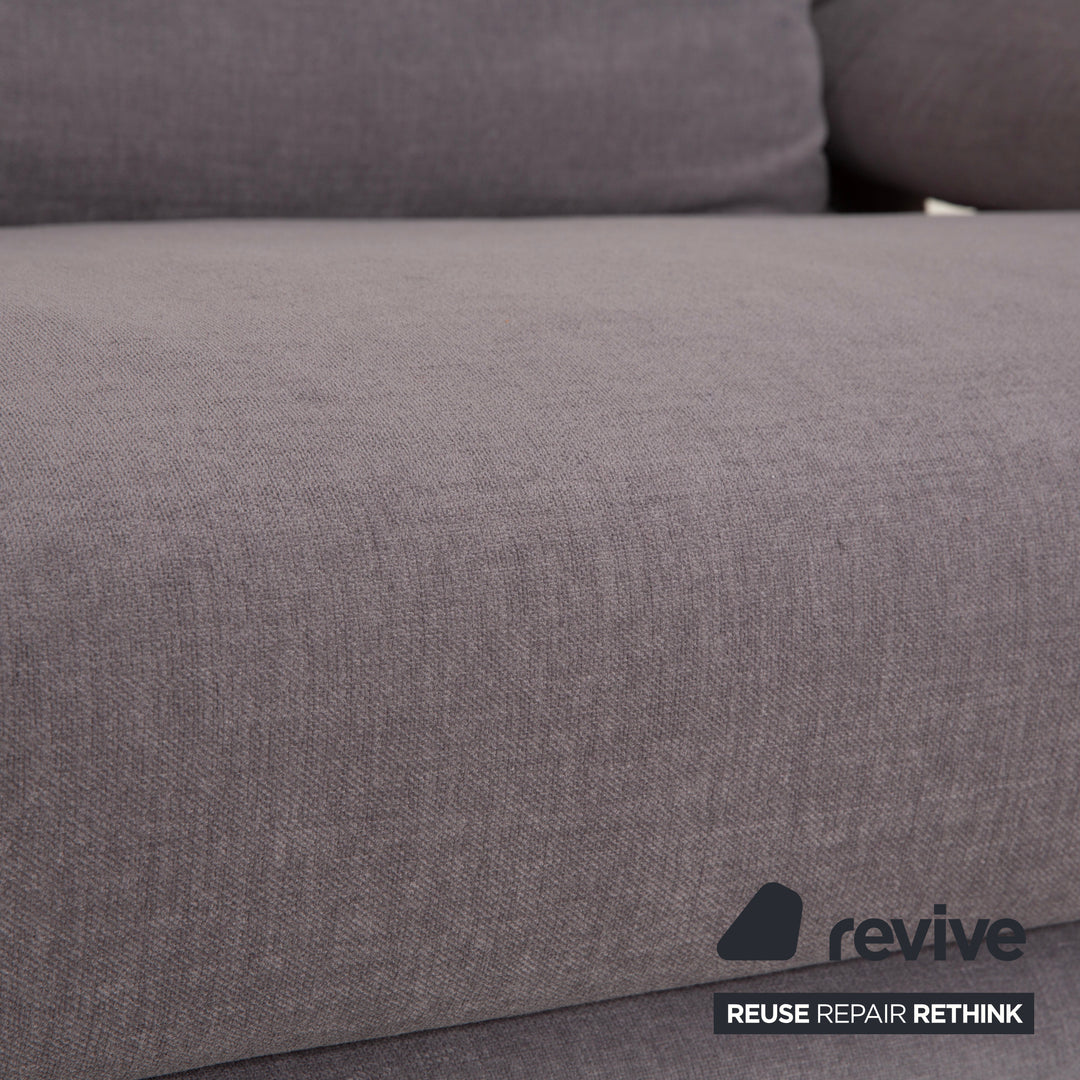 Ligne Roset Multy Stoff Grau Dreisitzer inkl. Armlehnen manuelle Schlaffunktion Sofa Couch Neubezug