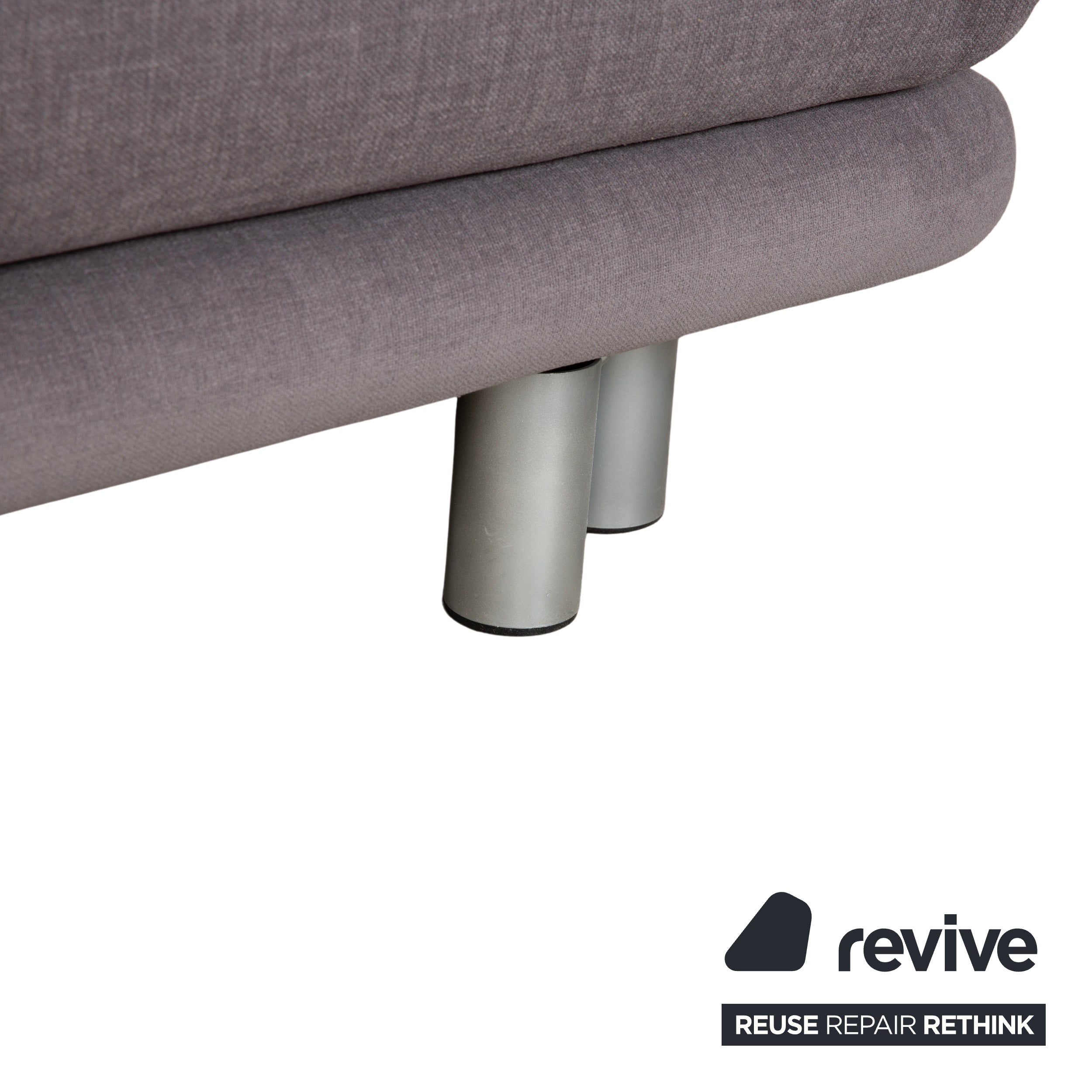 Ligne Roset Multy Dreisitzer Armlehnen Stoff Grau Beige Siber manuelle Schlaffunktion Schlafsofa Couch Neubezug