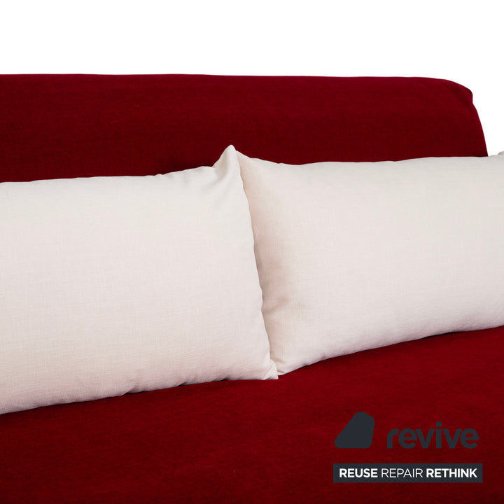 Ligne Roset Multy Tissu Rouge Blanc Crème Canapé Trois Places Fonction Manuelle Canapé-lit Nouvelle Housse