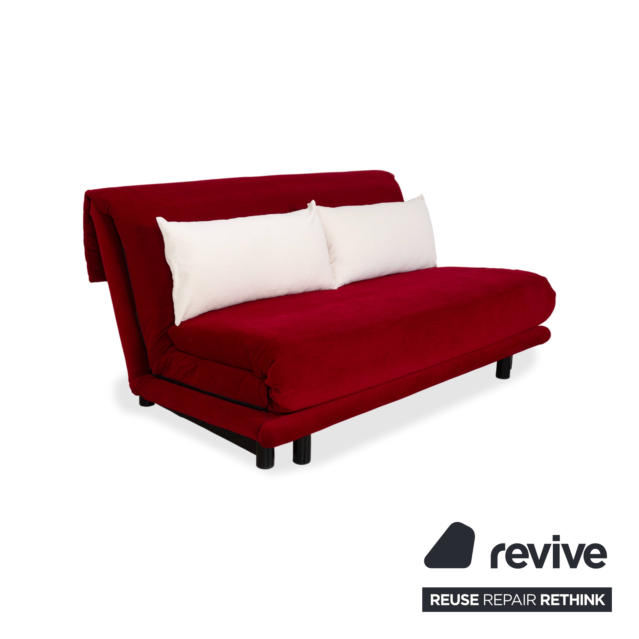 Ligne Roset Multy Tissu Rouge Blanc Crème Canapé Trois Places Fonction Manuelle Canapé-lit Nouvelle Housse