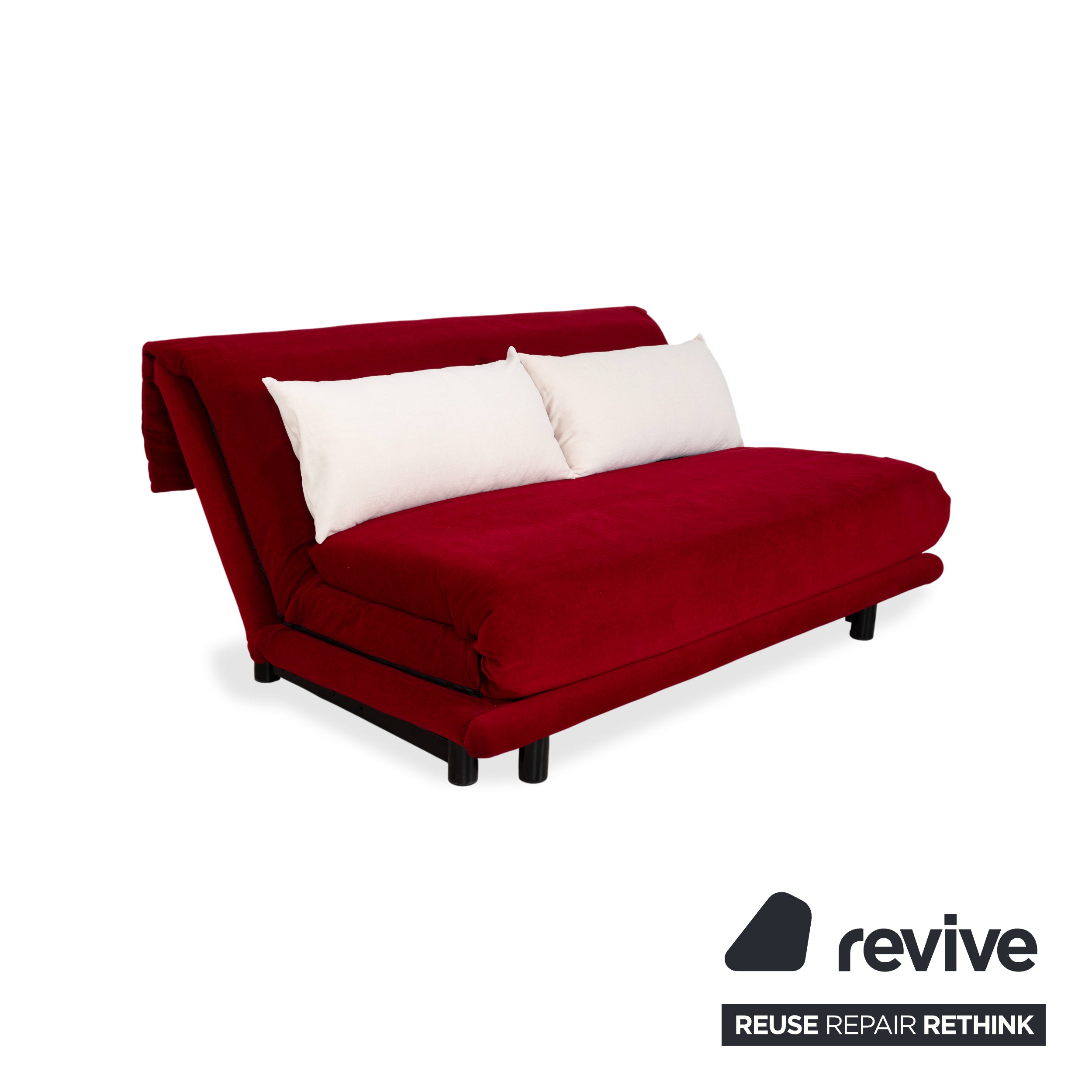 Ligne Roset Multy Tissu Rouge Blanc Crème Canapé Trois Places Fonction Manuelle Canapé-lit Nouvelle Housse