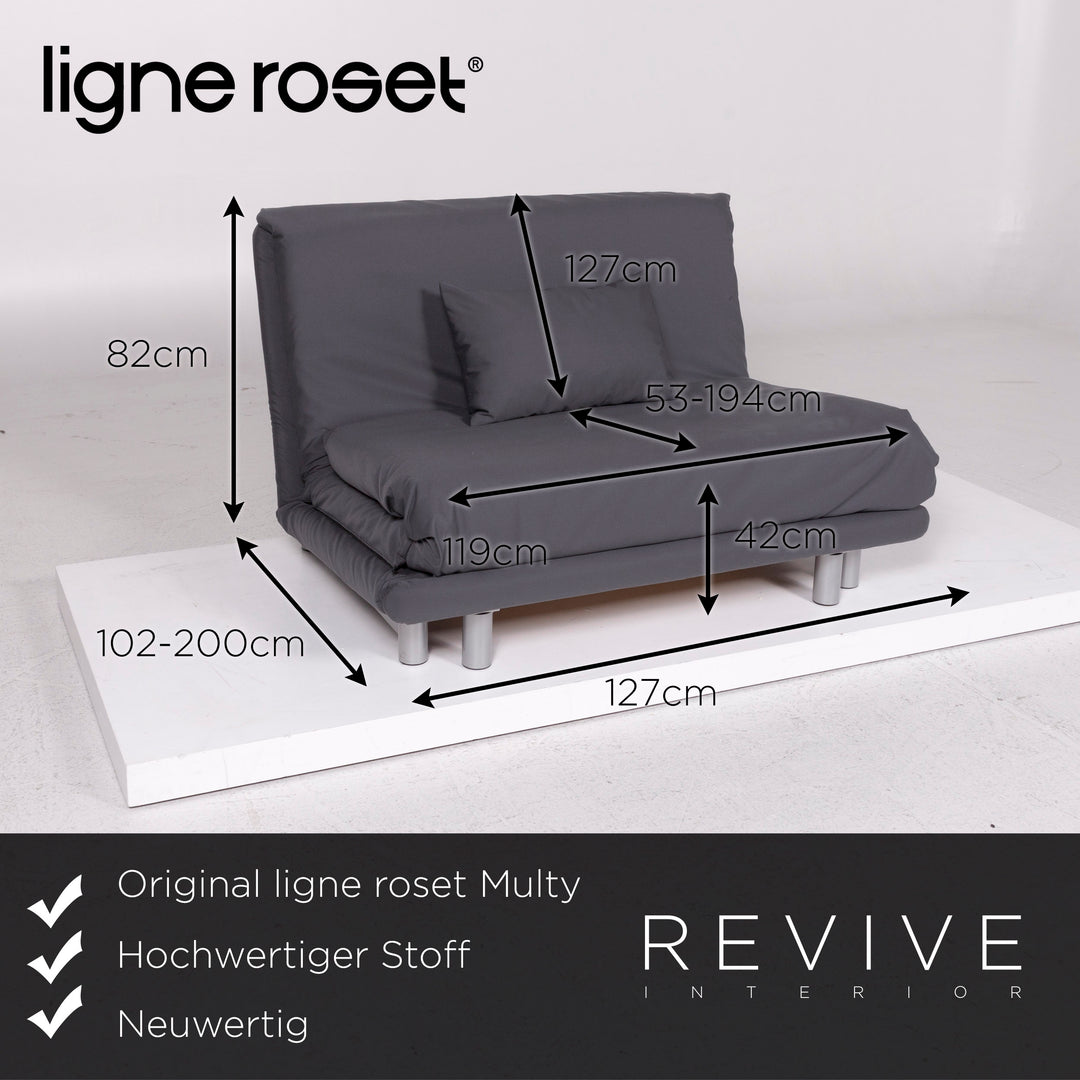 ligne roset Multy stoffen slaapbank antraciet grijs bank 1,5-zits tweezitsfunctie slaapfunctie bank #10129