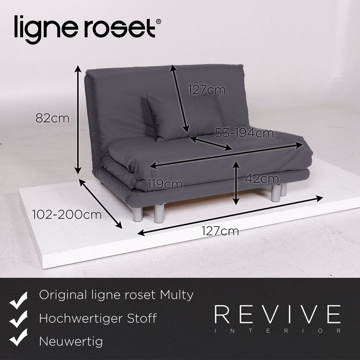 ligne roset Multy stoffen slaapbank antraciet grijs bank 1,5-zits tweezitsfunctie slaapfunctie bank #10129