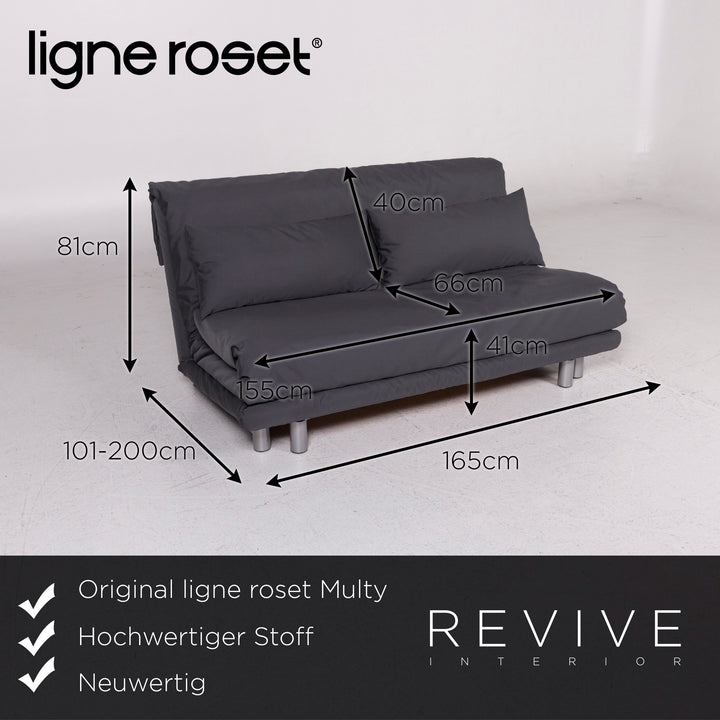 ligne roset Multy Stoff Schlafsofa Anthrazit Grau Sofa Dreisitzer Funktion Schlaffunktion Couch #10033