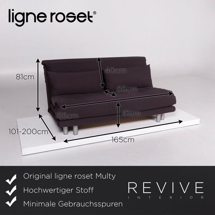 Ligne roset Multy tissu canapé lit trois places anthracite fonction sommeil canapé #11580