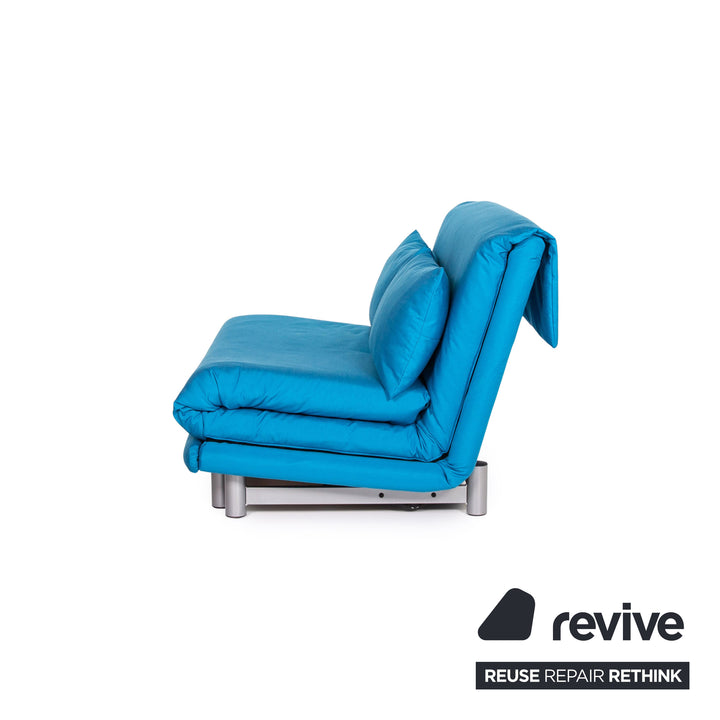 ligne roset Multy Stoff Schlafsofa Blau Zweisitzer Sofa Funktion Schlaffunktion Couch #13744