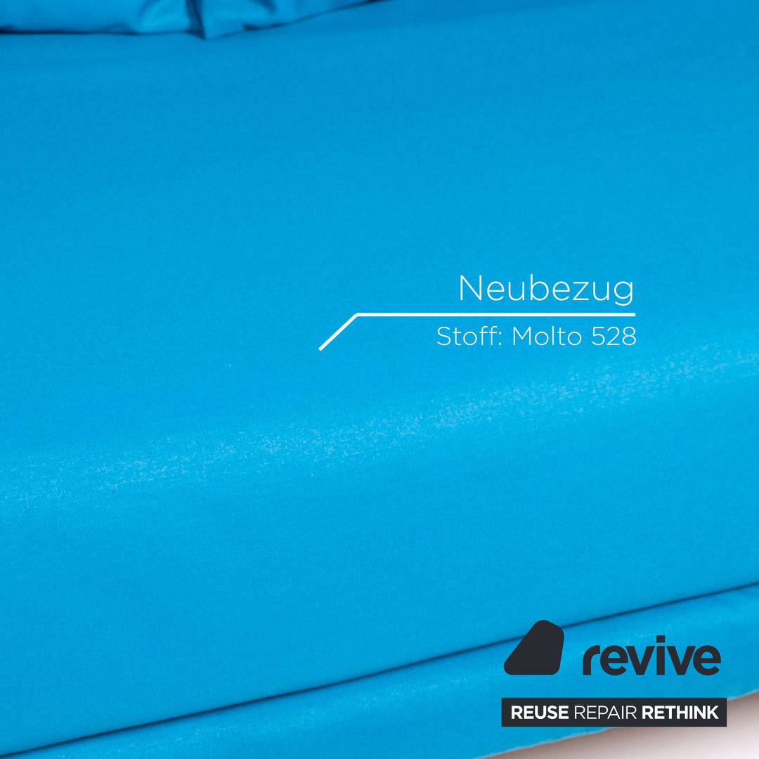 ligne roset Multy Stoff Schlafsofa Blau Zweisitzer Sofa Funktion Schlaffunktion Couch #13744