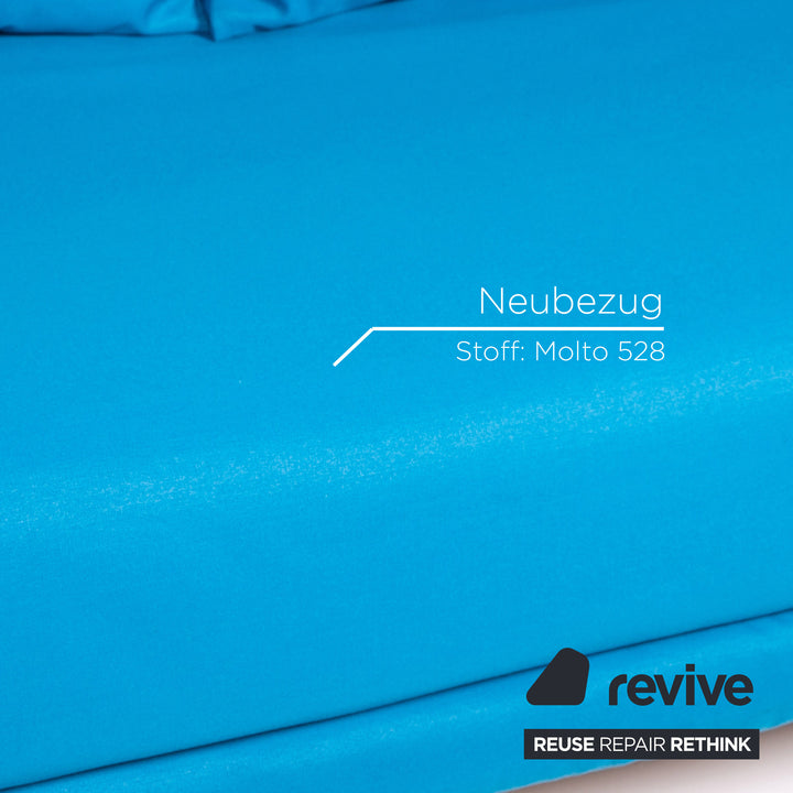 ligne roset Multy Stoff Schlafsofa Blau Zweisitzer Sofa Funktion Schlaffunktion Couch #13744