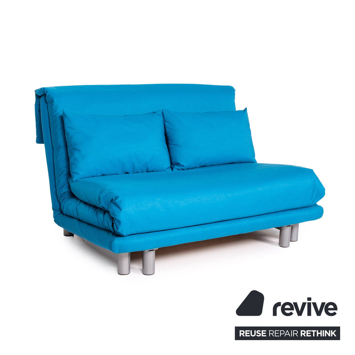 ligne roset Multy Stoff Schlafsofa Blau Zweisitzer Sofa Funktion Schlaffunktion Couch #13744