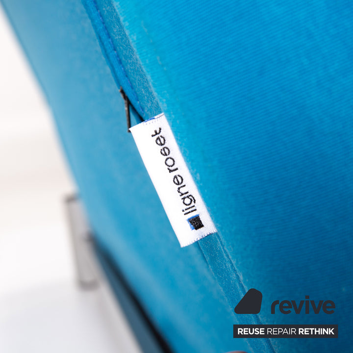ligne roset Multy Stoff Schlafsofa Blau Zweisitzer Sofa Funktion Schlaffunktion Couch #13744