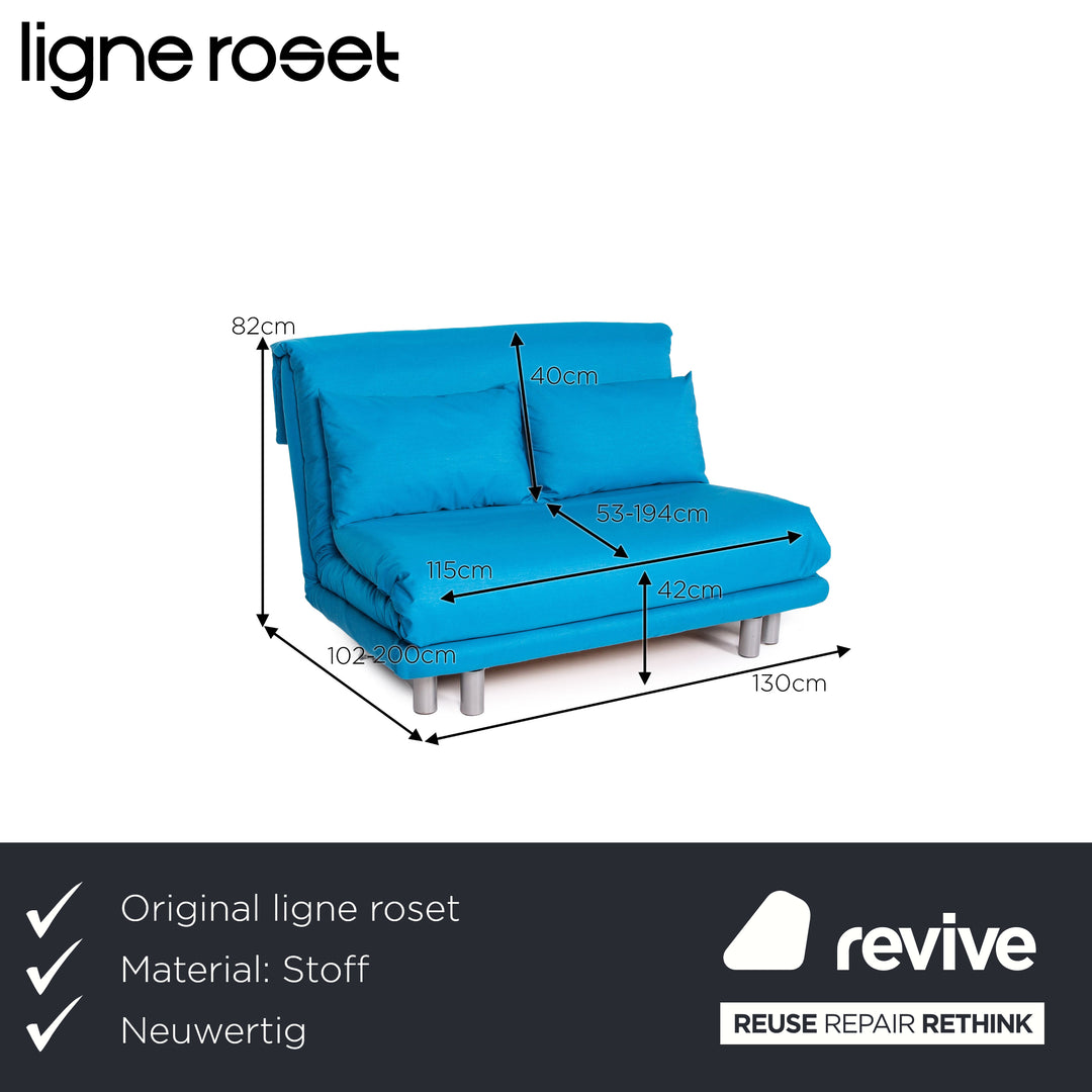 ligne roset Multy Stoff Schlafsofa Blau Zweisitzer Sofa Funktion Schlaffunktion Couch #13744