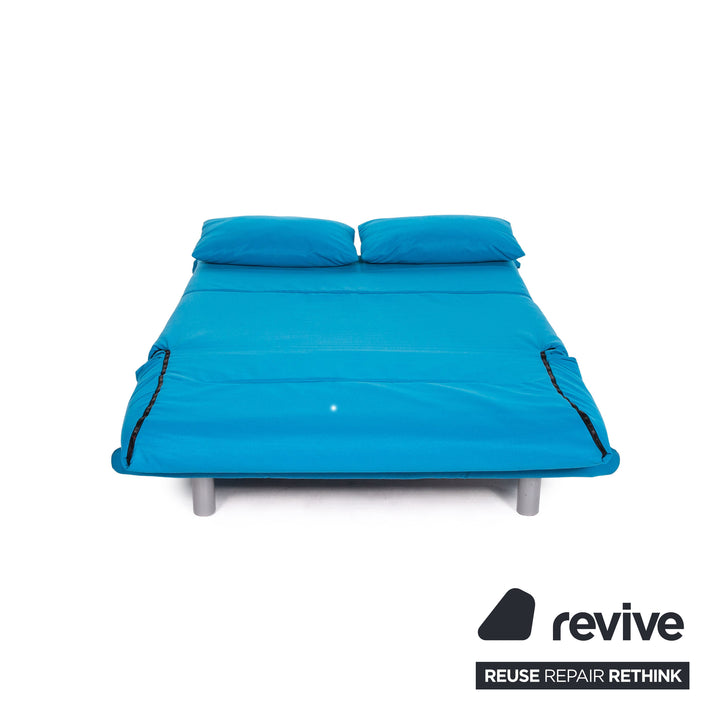 ligne roset Multy Stoff Schlafsofa Blau Zweisitzer Sofa Funktion Schlaffunktion Couch #13744