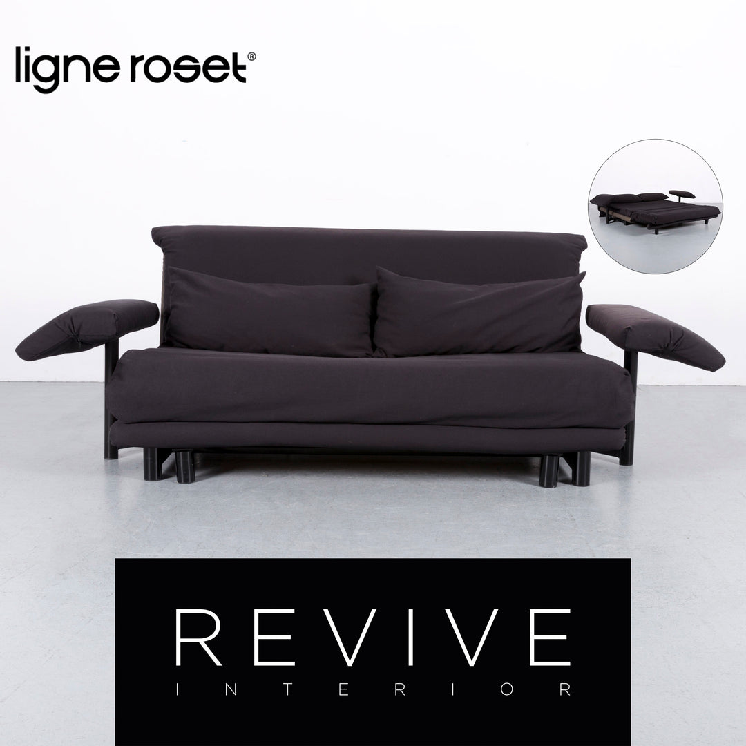 Ligne Roset Multy stoffen slaapbank bruin driezitsbank incl. armleuningen