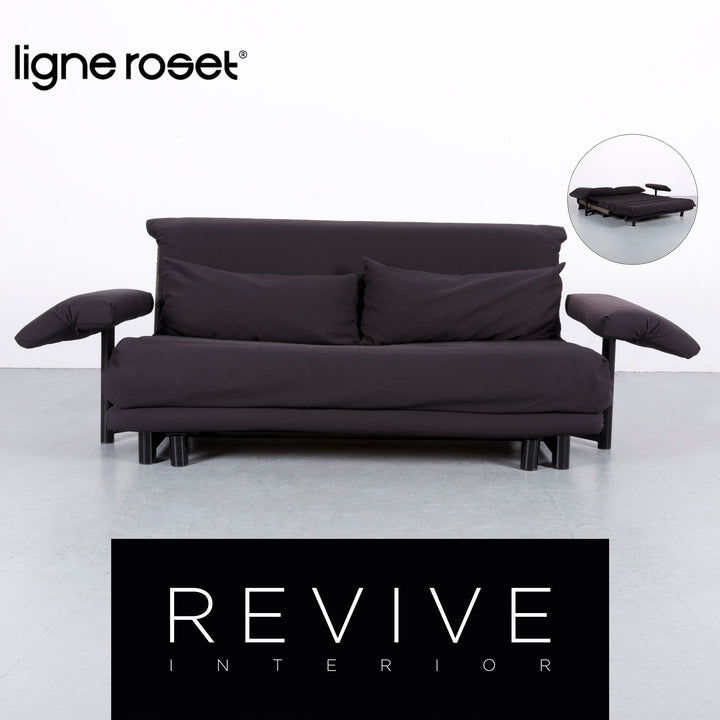 Ligne Roset Multy stoffen slaapbank bruin driezitsbank incl. armleuningen