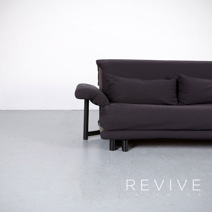 Ligne Roset Multy stoffen slaapbank bruin driezitsbank incl. armleuningen