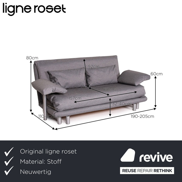 ligne roset Multy fabric sofa bed gray function sleeping function sofa couch #14586