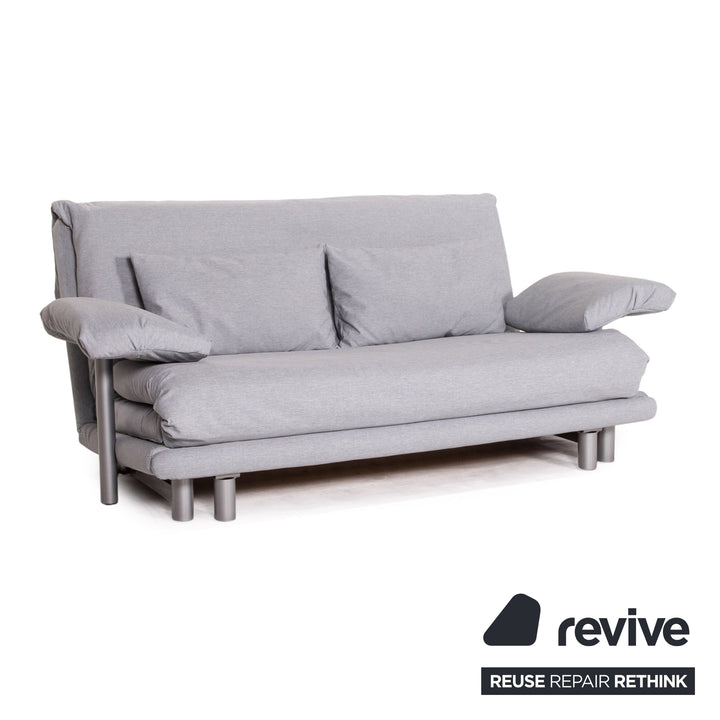 Ligne roset Canapé lit 3 places en tissu Multy gris fonction sommeil canapé housse neuve