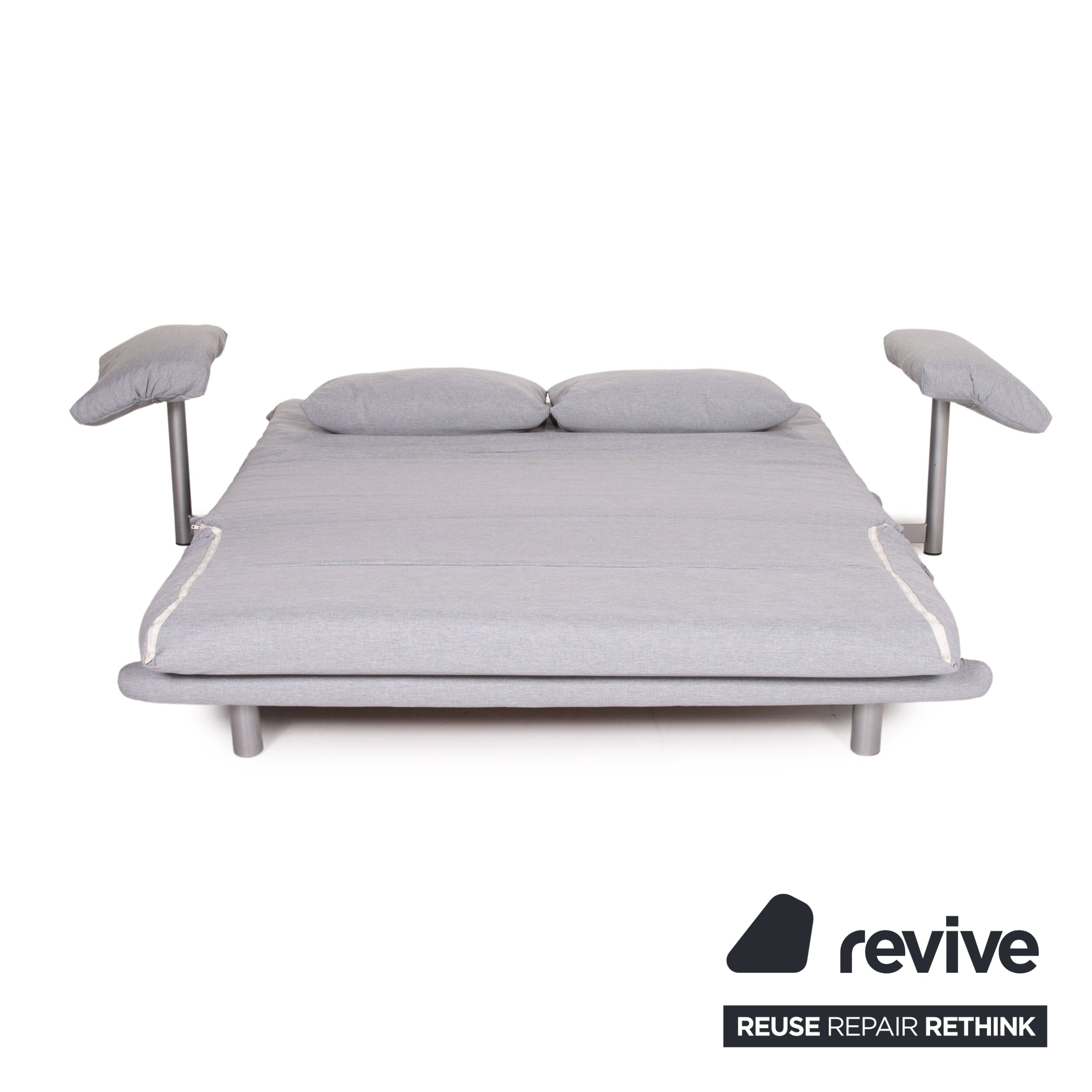 Ligne roset Canapé lit 3 places en tissu Multy gris fonction sommeil canapé housse neuve