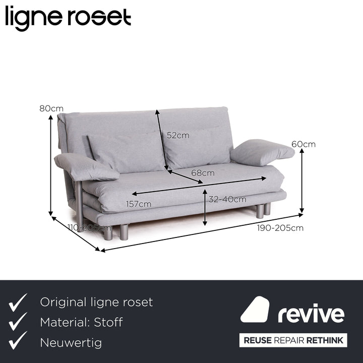 ligne roset Multy Stoff Dreisitzer Schlafsofa Grau Funktion Schlaffunktion Sofa Couch Neubezug