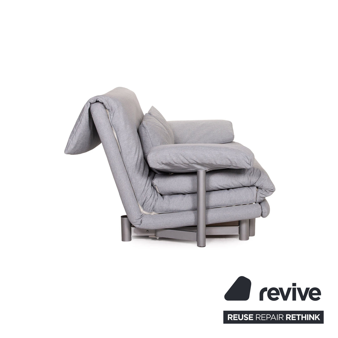 Ligne roset Canapé lit 3 places en tissu Multy gris fonction sommeil canapé housse neuve