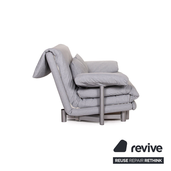 Ligne roset Canapé lit 3 places en tissu Multy gris fonction sommeil canapé housse neuve