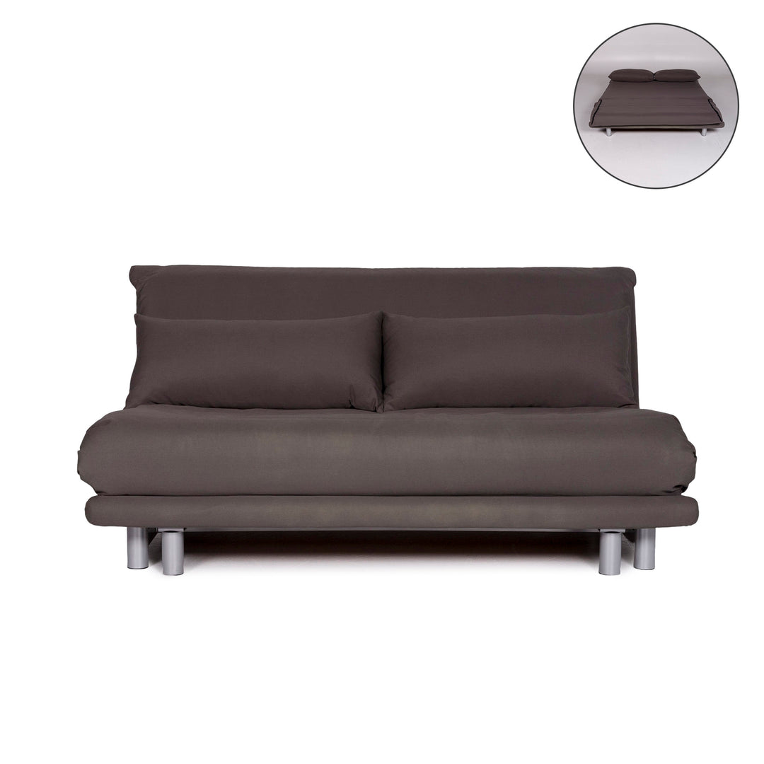 Ligne Roset Multy Fabric Sofa Bed Gray Three Seater Sofa Sleep Function Couch #10545