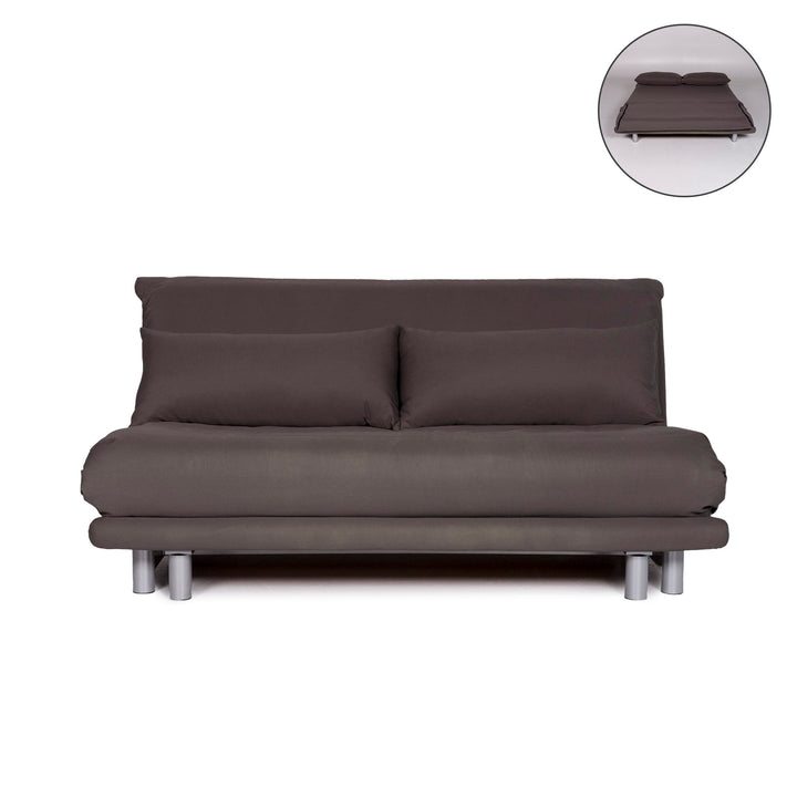 Ligne Roset Multy Fabric Sofa Bed Gray Three Seater Sofa Sleep Function Couch #10545