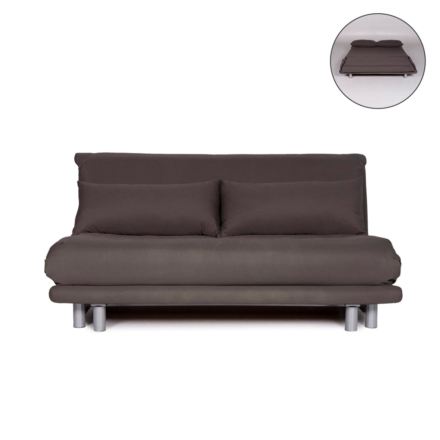 Ligne Roset Multy Fabric Sofa Bed Gray Three Seater Sofa Sleep Function Couch #10545