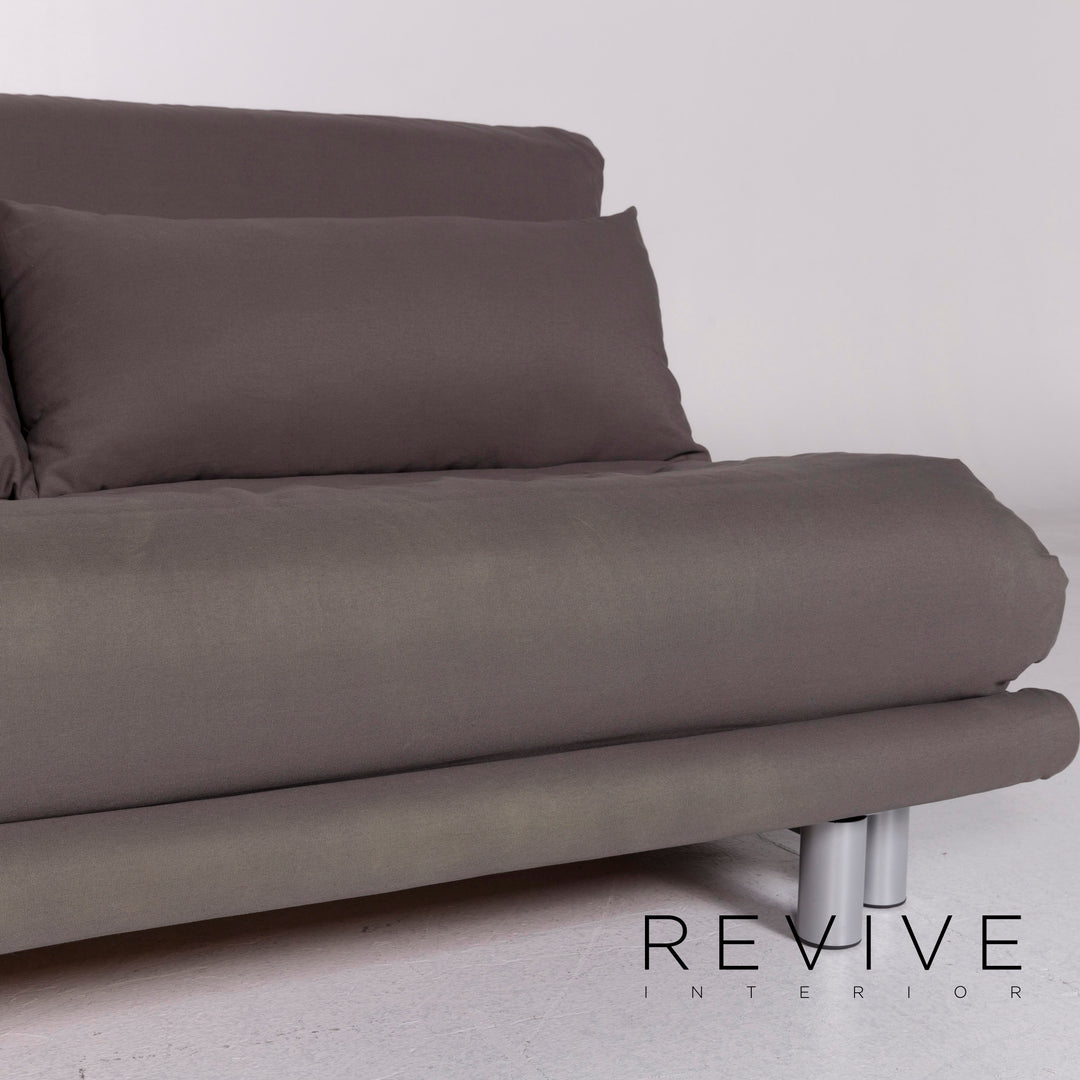Ligne Roset Multy Fabric Sofa Bed Gray Three Seater Sofa Sleep Function Couch #10545