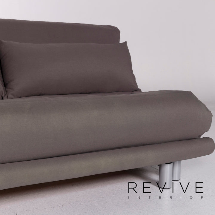 Ligne Roset Multy Fabric Sofa Bed Gray Three Seater Sofa Sleep Function Couch #10545