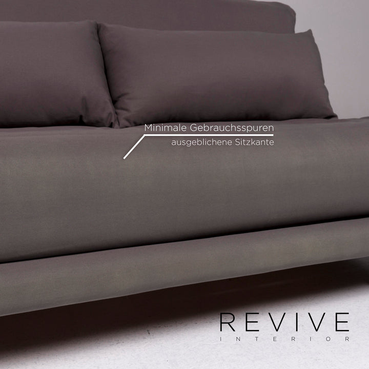 Ligne Roset Multy Fabric Sofa Bed Gray Three Seater Sofa Sleep Function Couch #10545