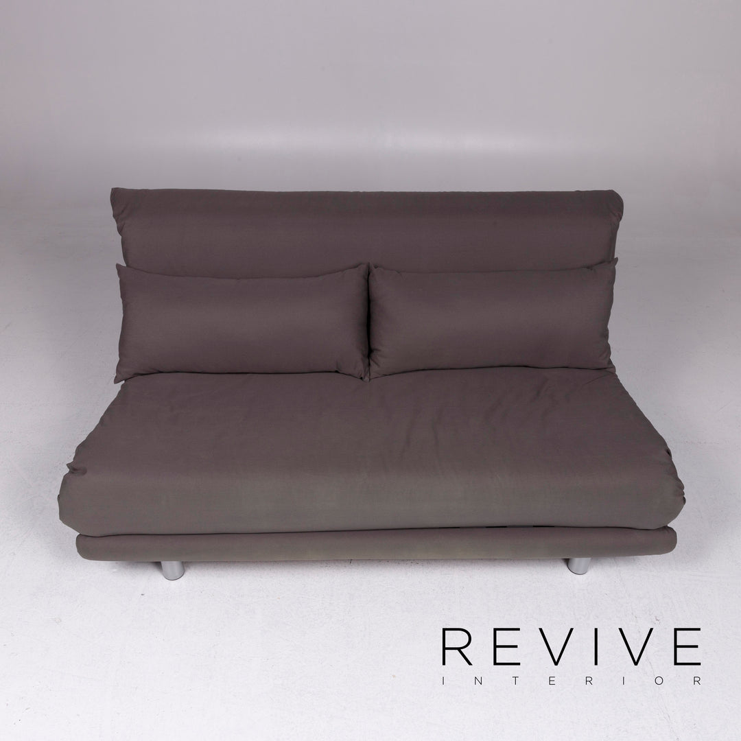 Ligne Roset Multy Fabric Sofa Bed Gray Three Seater Sofa Sleep Function Couch #10545