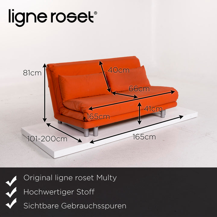 ligne roset Multy Stoff Schlafsofa Orange Sofa Dreisitzer Schlaffunktion Funktion Couch #12206