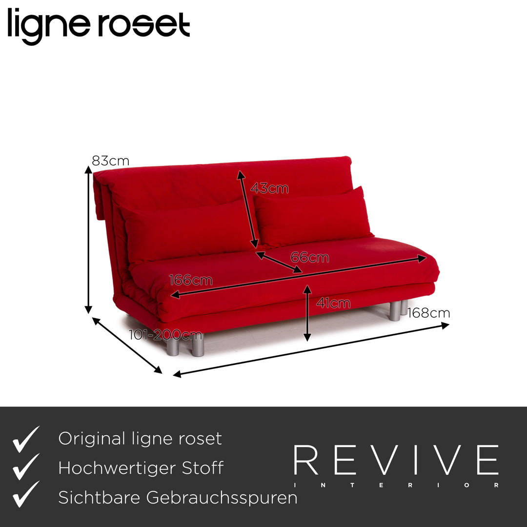 Ligne roset Canapé-lit en tissu Multy rouge 3 places fonction sommeil