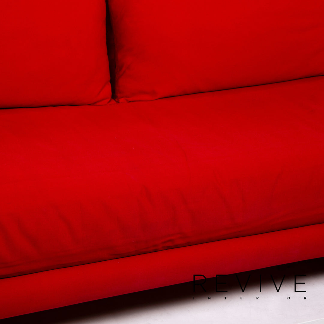 ligne roset Multy Stoff Schlafsofa Rot Sofa Dreisitzer Funktion Schlaffunktion Couch #14417