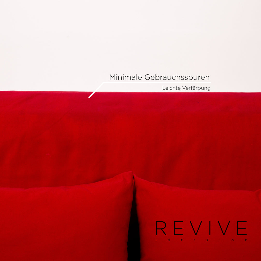 ligne roset Multy Stoff Schlafsofa Rot Sofa Dreisitzer Funktion Schlaffunktion Couch #14417