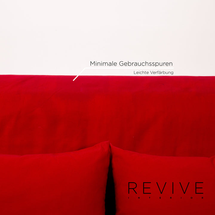ligne roset Multy Stoff Schlafsofa Rot Sofa Dreisitzer Funktion Schlaffunktion Couch #14417