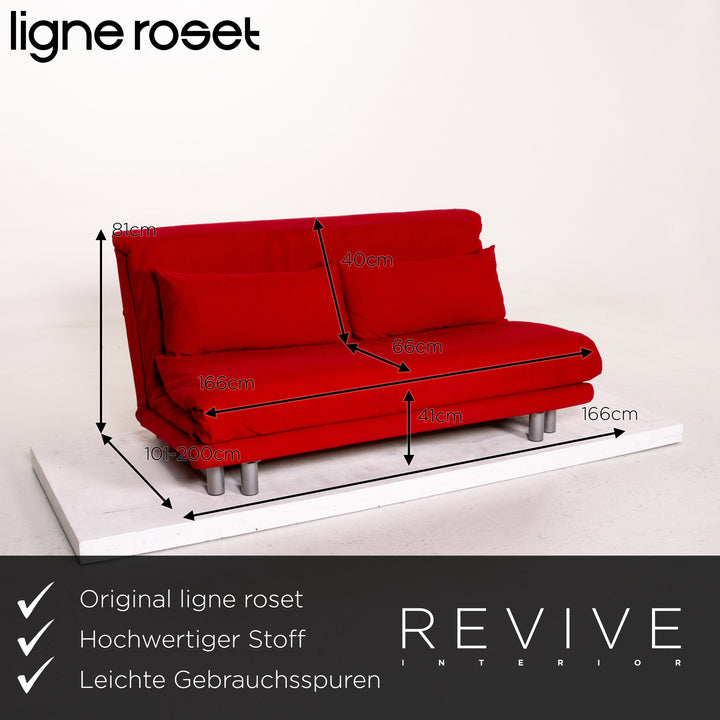 ligne roset Multy Stoff Schlafsofa Rot Sofa Dreisitzer Funktion Schlaffunktion Couch #14417