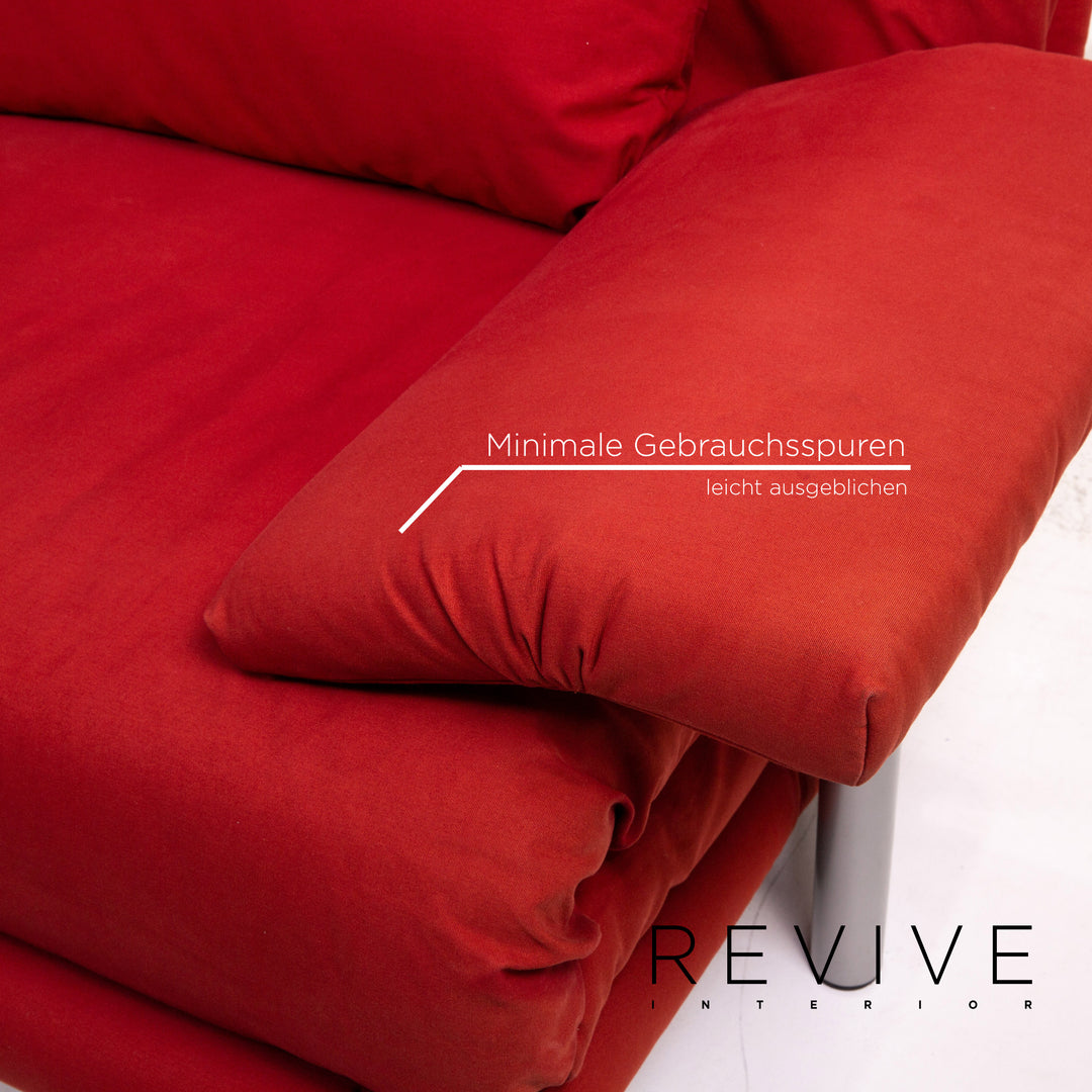 ligne roset Multy fabric three-seater sofa bed red sofa function sleeping function couch #13607