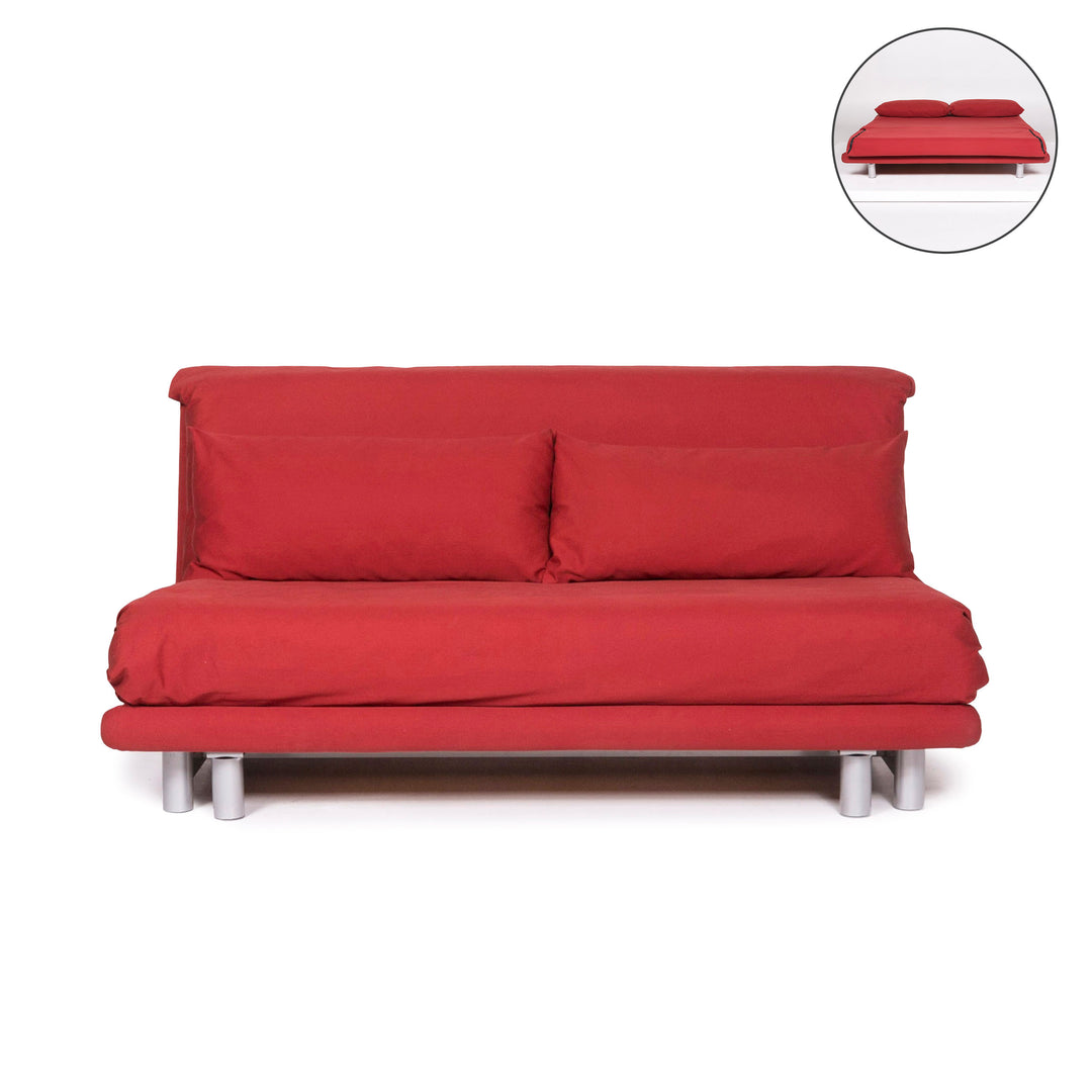 ligne roset Multy Fabric Three Seater Sofa Bed Red Sofa Sleep Function Couch #12010