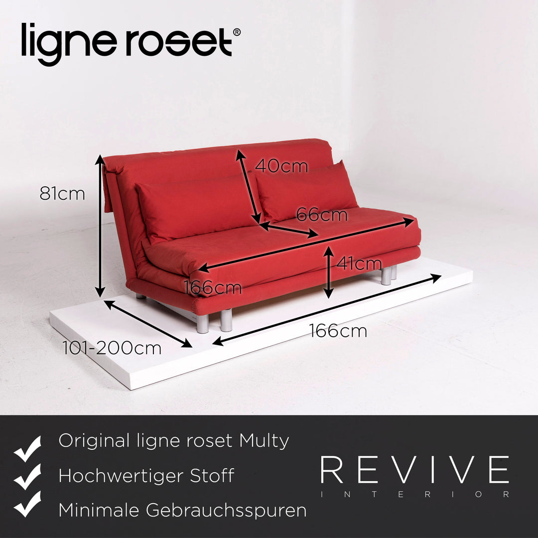 ligne roset Multy Fabric Three Seater Sofa Bed Red Sofa Sleep Function Couch #12010
