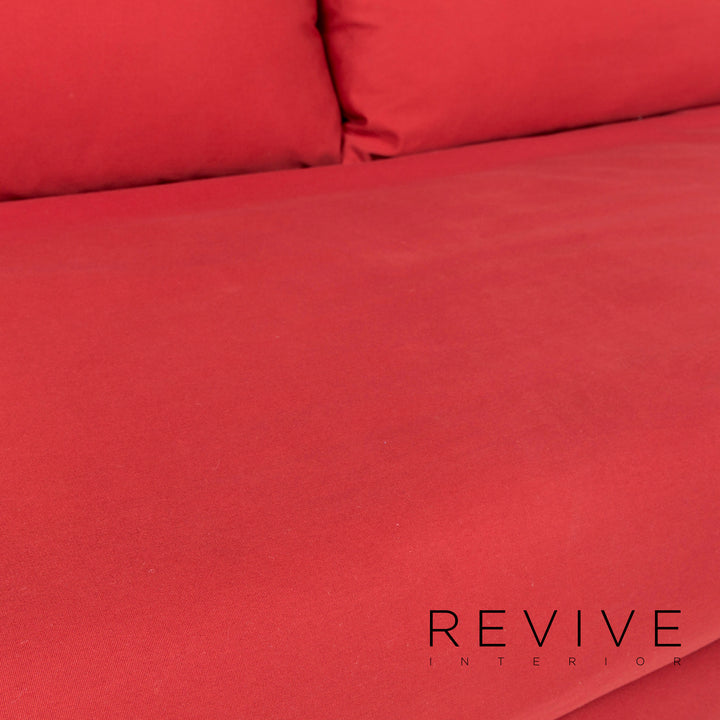ligne roset Multy Fabric Three Seater Sofa Bed Red Sofa Sleep Function Couch #12010