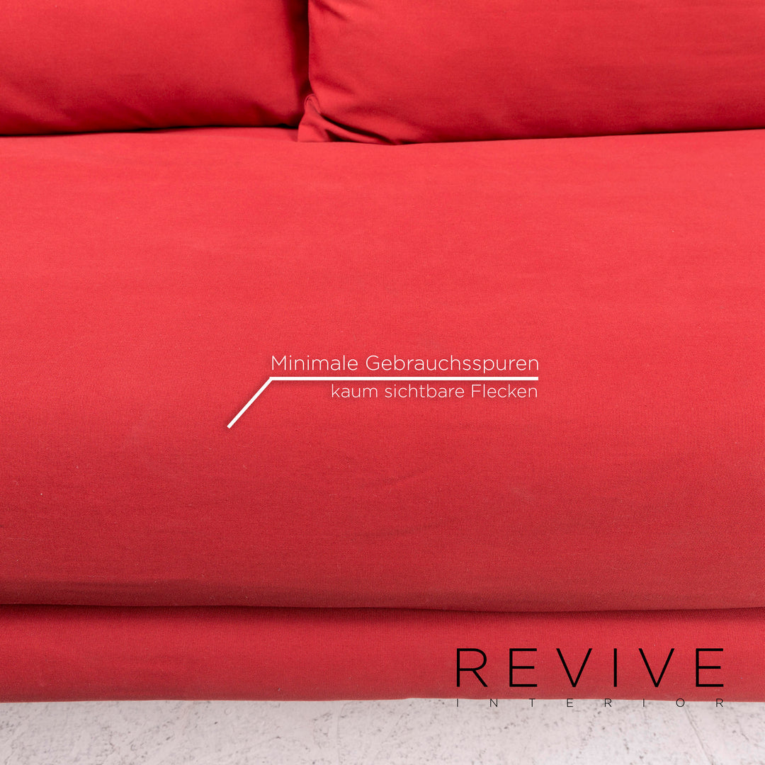ligne roset Multy Fabric Three Seater Sofa Bed Red Sofa Sleep Function Couch #12010