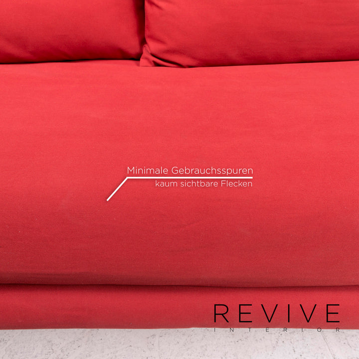 ligne roset Multy Fabric Three Seater Sofa Bed Red Sofa Sleep Function Couch #12010
