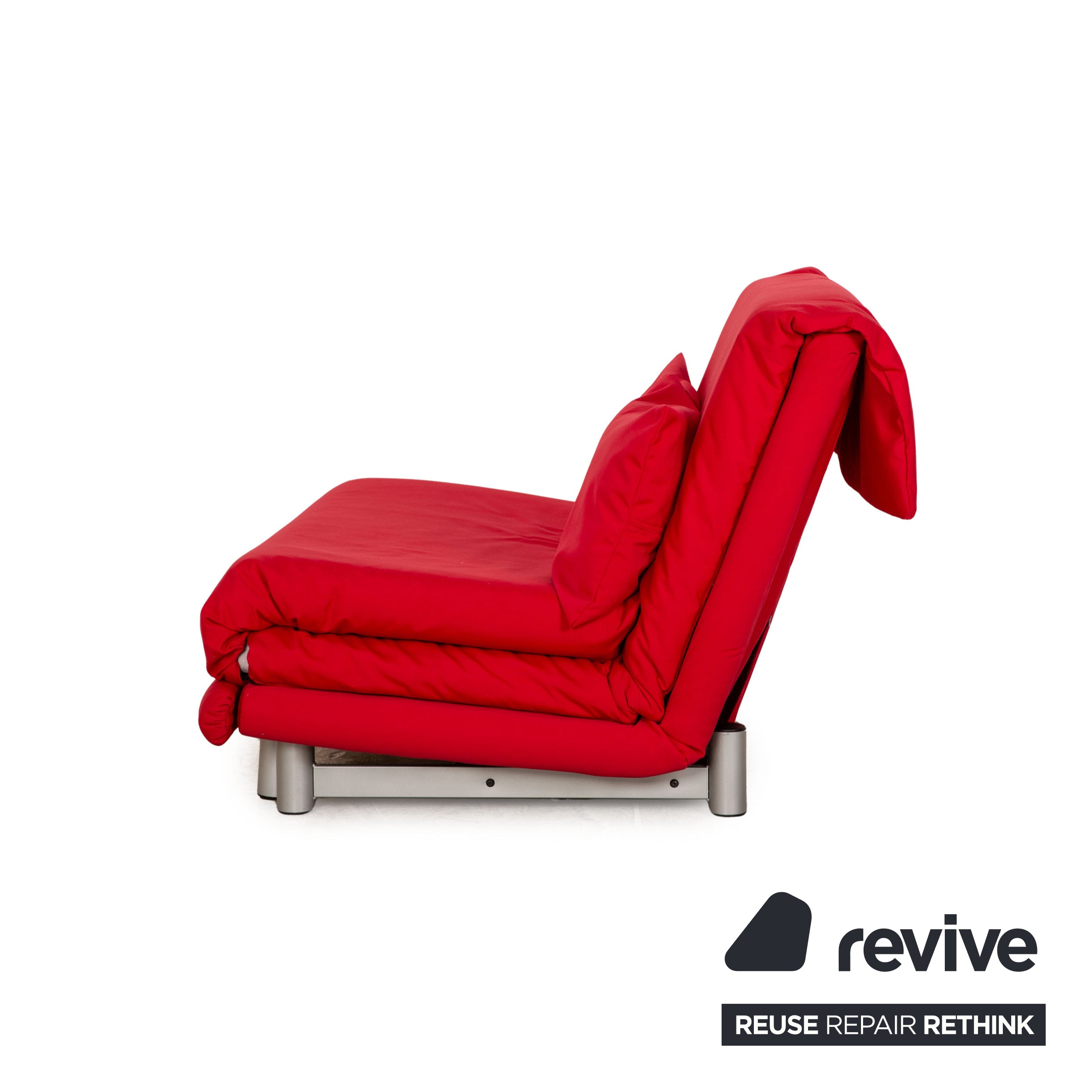 Ligne roset Canapé lit en tissu Multy rouge, 2 places, fonction sommeil, housse neuve