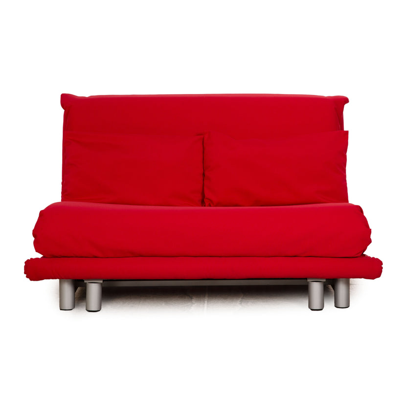 Ligne roset Canapé lit en tissu Multy rouge, 2 places, fonction sommeil, housse neuve
